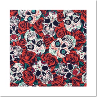 Skull & Roses Posters and Art